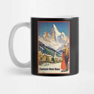 Chamonix, Mont Blan, Ski Poster Mug